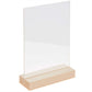 base para fotos en color madera. con dos láminas acrílicas transparentes 