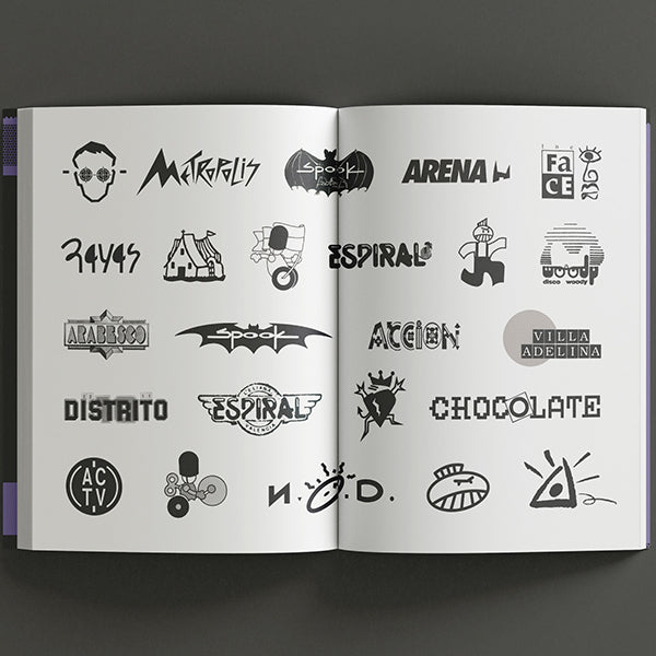 Páginas interiores del libro ruta Gráfica con diferentes logos de discotecas