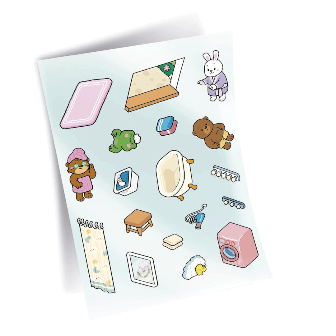 Pegatinas correspondientes al escenario del baño