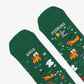 Calcetines amor perruno verdes con perritos diferentes dibujados detalle punta