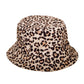 gorro de pescador de tela reversible con estampado de leopardo 