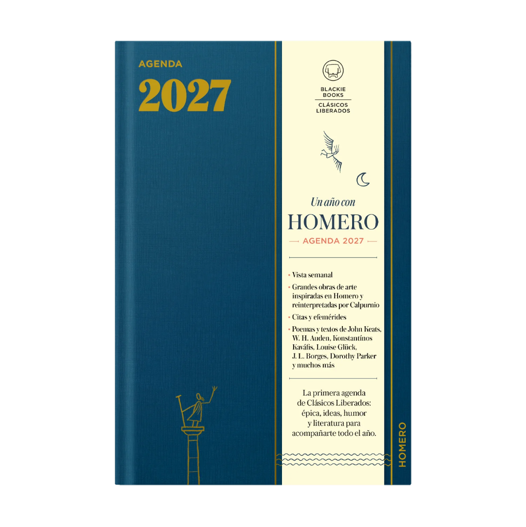 Portada de la agenda de Homero 2027 editada por Blackie Books e ilustrada por Calpurnio