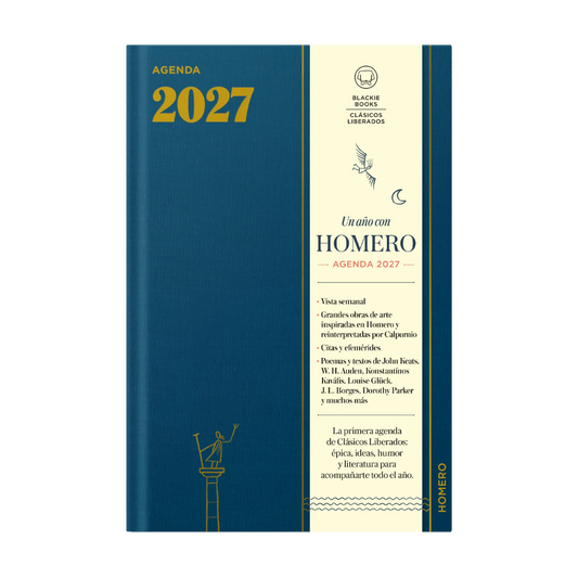 Portada de la agenda de Homero 2027 editada por Blackie Books e ilustrada por Calpurnio