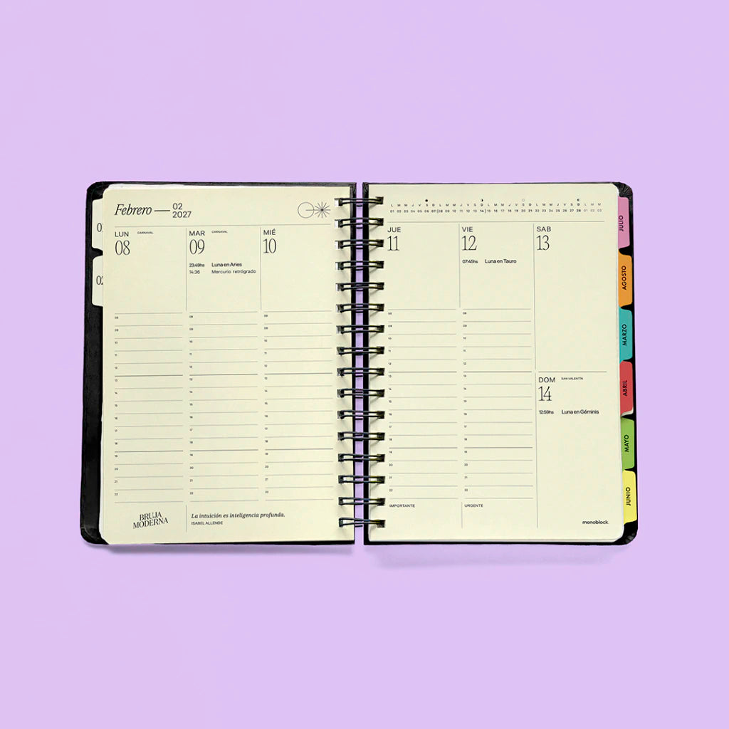 PREVENTA - Agenda semanal 2027 Espejo - Bruja Moderna