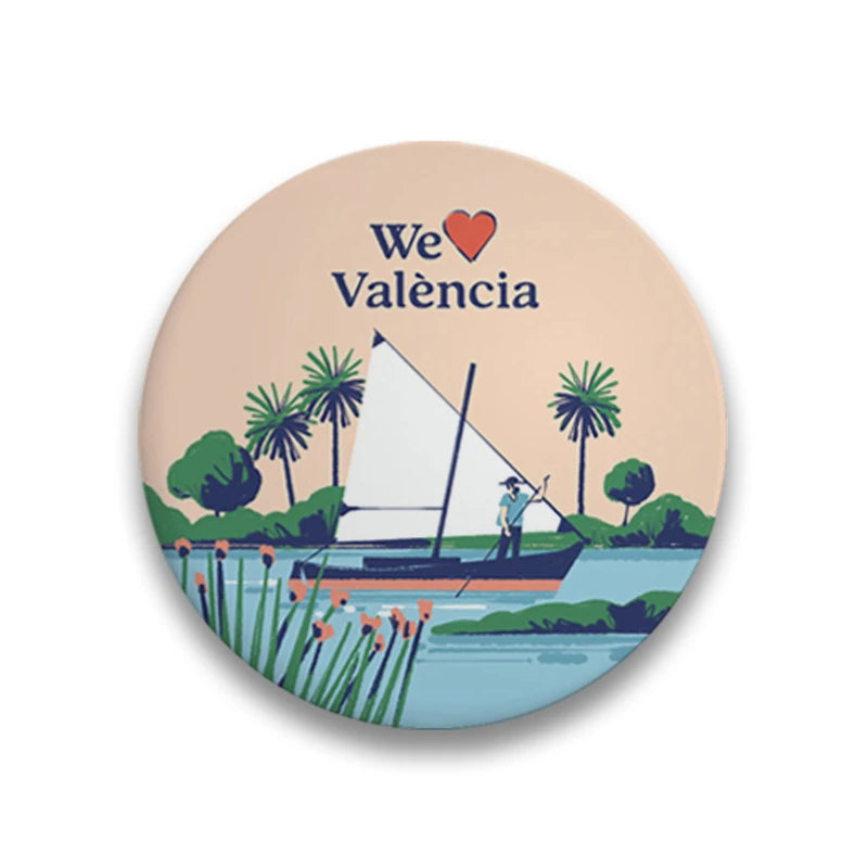 Imán valencia con una barca en la albufera