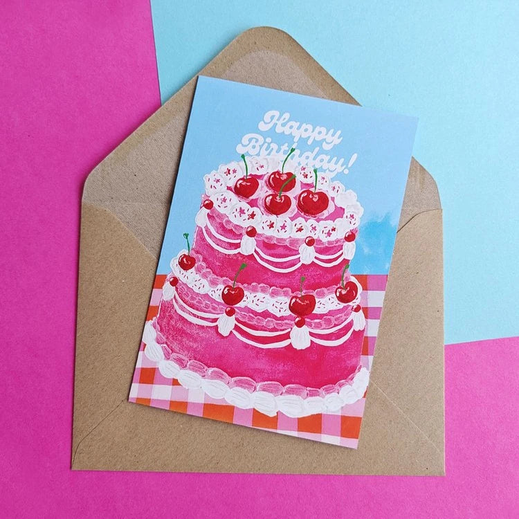 Tarjeta pastel happy birthday de laura ortiz