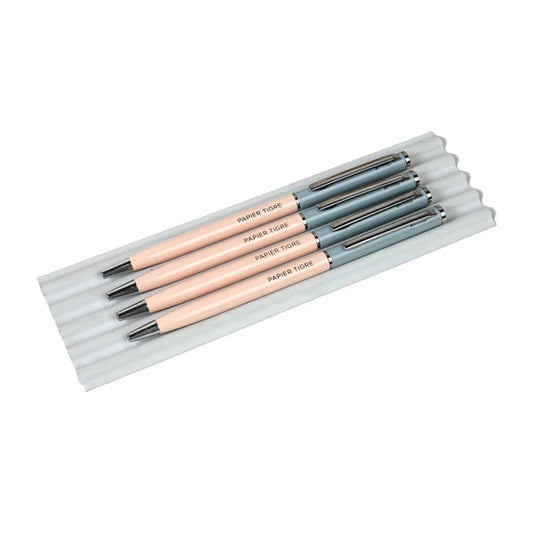 Bolígrafos de diseño de colores rosa nude y gris zinc de los diseñadores Papier Tigre de París