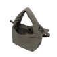 Interior del bolso Ani mini de Lefrik en verde musgo con bolsillo con cremallera y forro oscuro