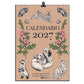Calendario de pared 2027 ilustrado por Laura Agustí con animales