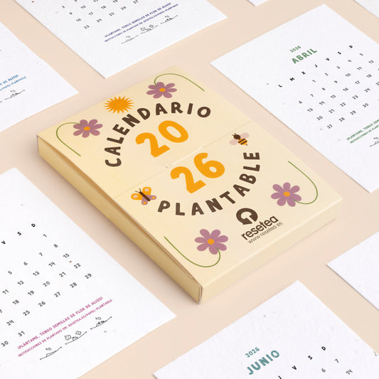 Calendario plantable 2026 de Resetea con hojas de papel con semillas