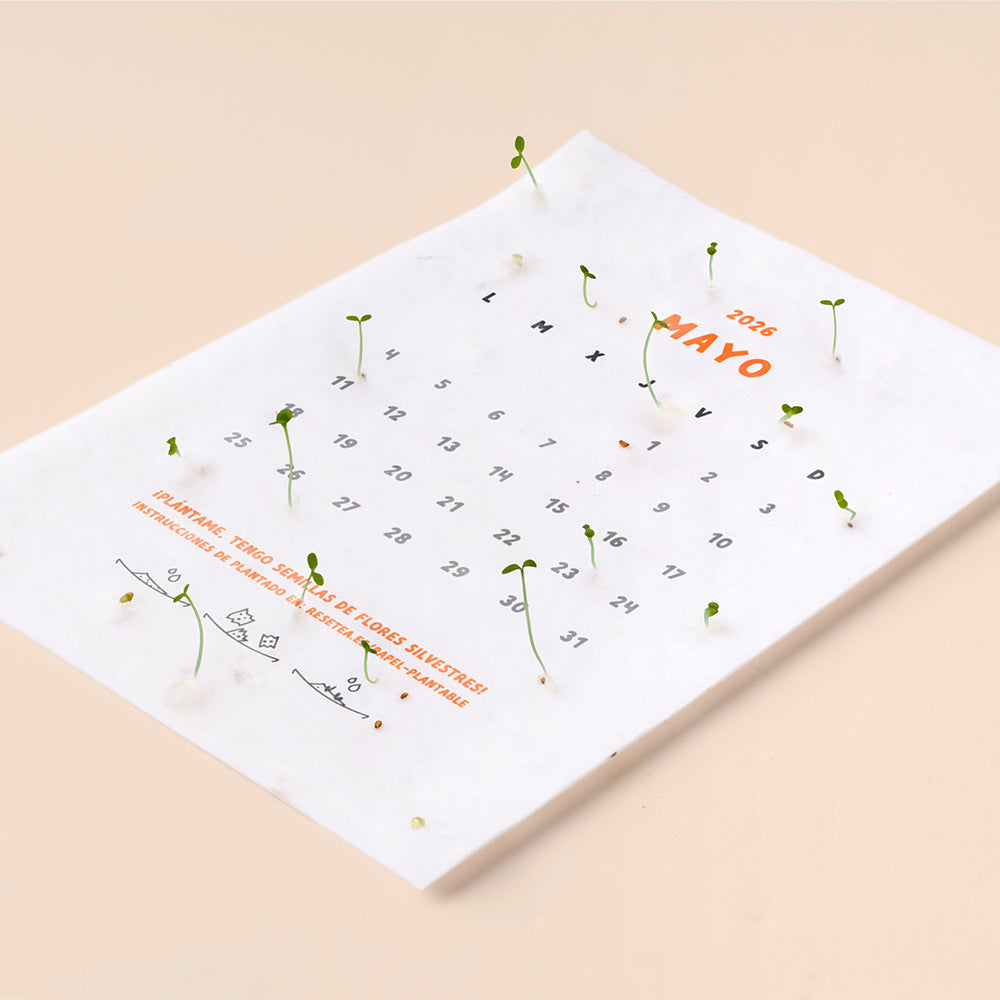 Calendario 2026 plantable con semillas
