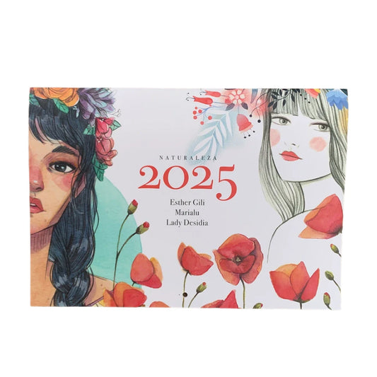 Calendario de pared 2025 con ilustraciones de Esther Gili, Marialu y Lady Desidia