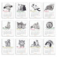 Láminas mensuales del calendario de escritorio ilustrado con gatos de Laura Agustí para 2027