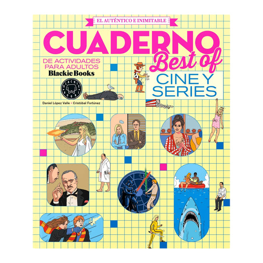 Portada del cuaderno de actividades para adultos Best of: Cine y series de Blackie Books