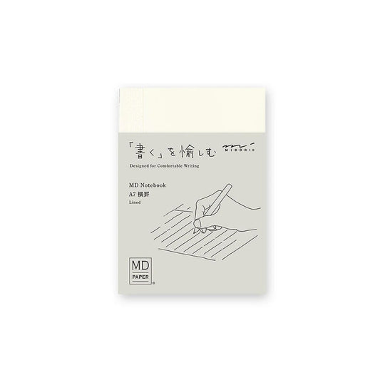 Cuaderno pequeño tamaño A7 a rayas de la firma japonesa Midori MD Paper