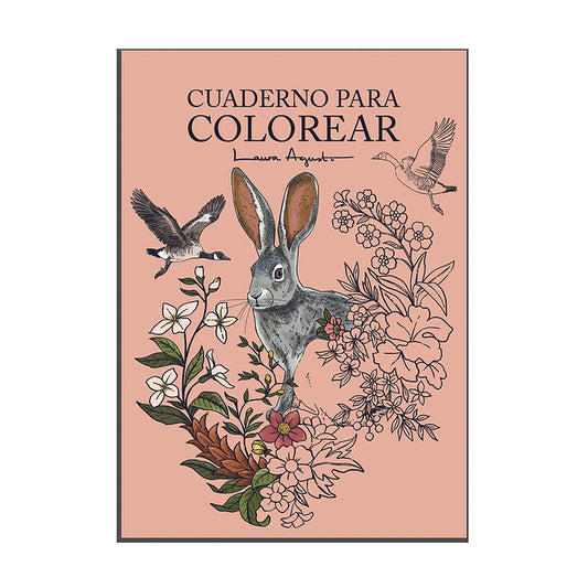 Cuaderno para colorear con ilustraciones de Laura Agustí con flores y animales