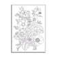 Lámina del libro de colorear de con ilustración de flores de Laura Agustí 