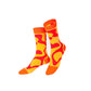 Calcetines de color naranja, rojo y amarillo de media caña de la marca española Eat My Socks