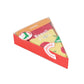 packaging de los calcetines Napoli pizza de Eat My Socks con pepperoni y metidos en una caja en forma de trozo de pizza triangular
