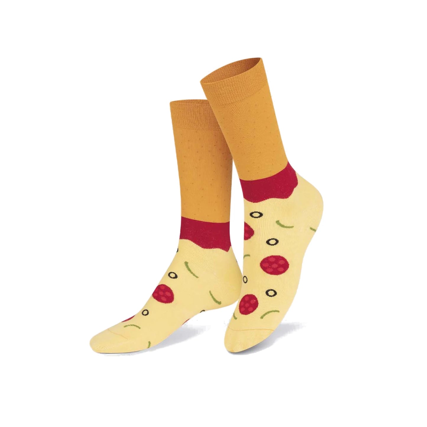 calcetines de pizza napolitana de EMS con pepperoni y aceitunas negras