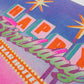 Tarjeta de felicitación de cumpleaños estilo cartel de las Vegas con el mensaje Happy Birthday One year hotter! impresa en risografía