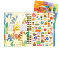 Páginas interiores de la agenda de Happimess 2026 Honrá tu poder, con pegatinas y bolsillo trasero