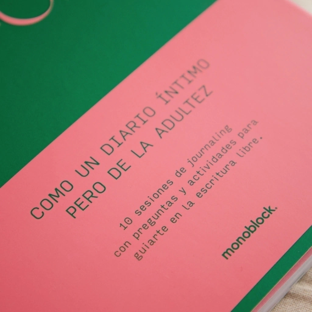 Cuaderno Journal Sessions, para practicar la escritura escribiendo un diario en color verde y rosa