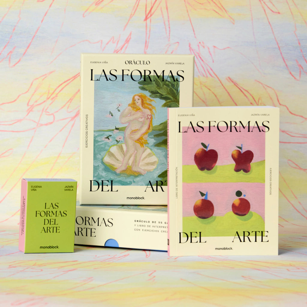 Pack de libro y mazo de cartas oráculo Las Formas del Arte con ilustración de la Venus en la portada de la caja que lo contiene