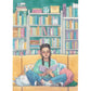 Ilustración de Esther Gili de una chica en un sofá leyendo un libro