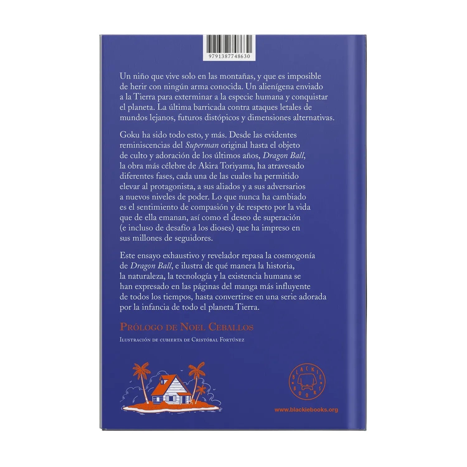 parte de atrás con la sinopsis del libro dragon ball y la filosofía de Claudio Kulesco