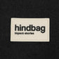 Logo de Hindbag sobre tela negra. 