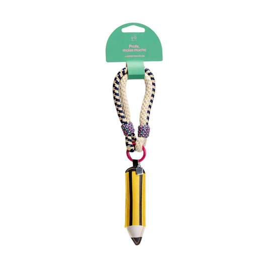 Llavero blandito con cordón para colgar en la mochila con forma de lápiz