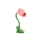 Lámpara de lectura con pinza y forma de tulipán rosa