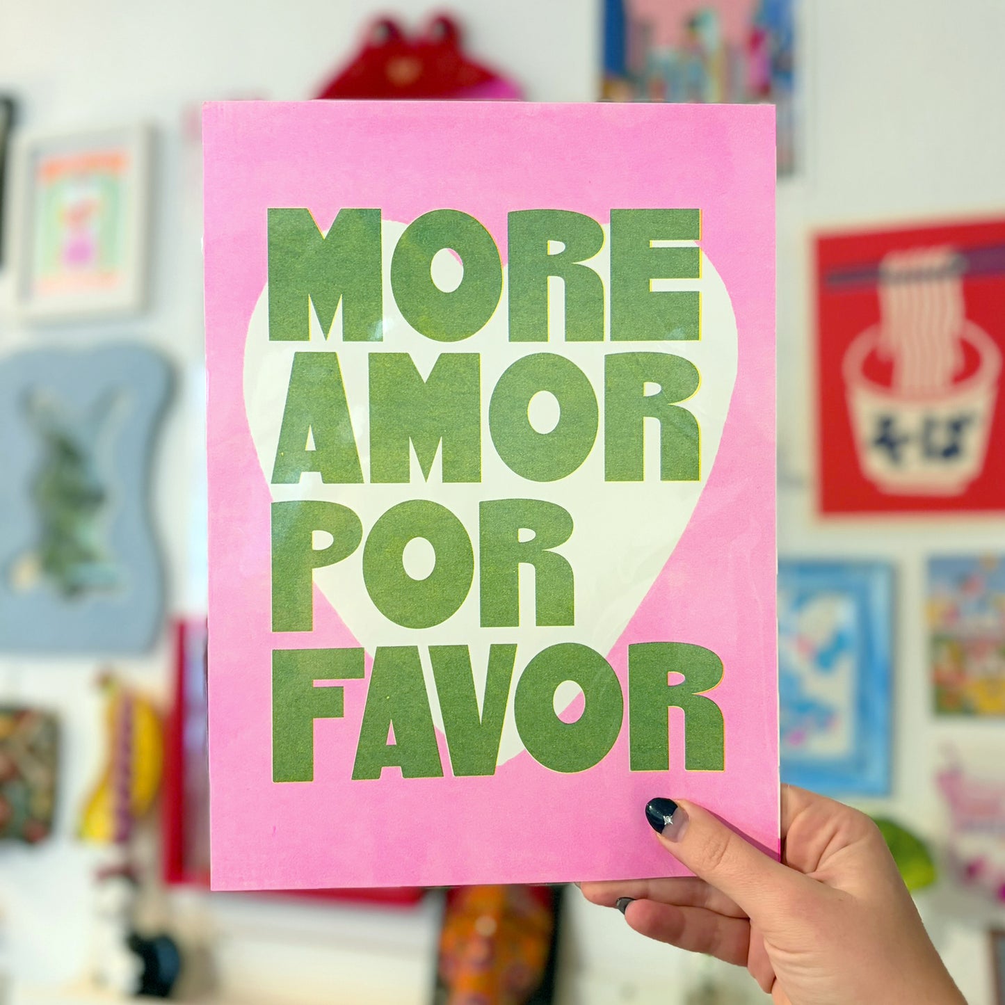 Print en risografía More Amor de Laura Ortiz