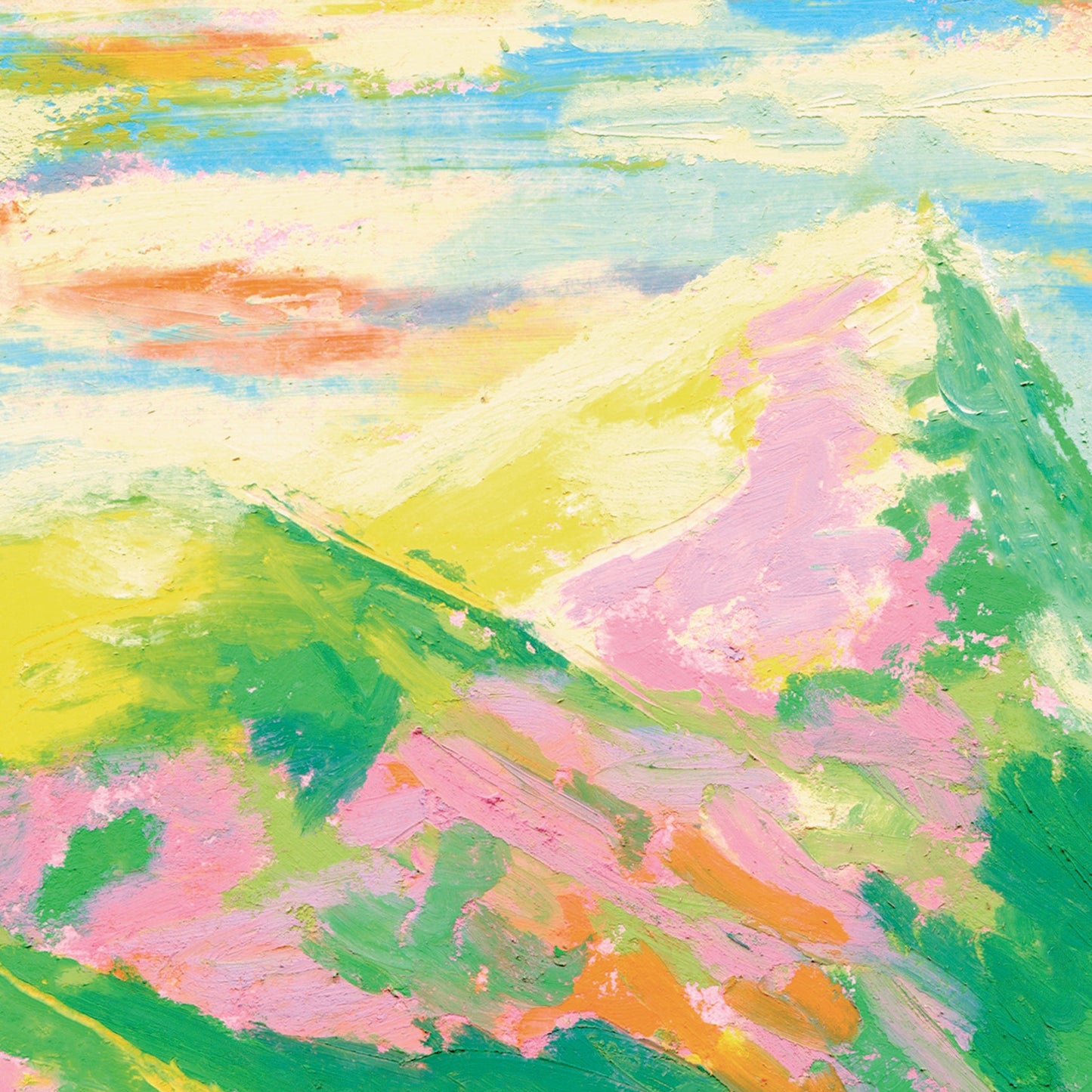 Detalle de la ilustración mountains de Laura Ortiz en acuarelas de colores