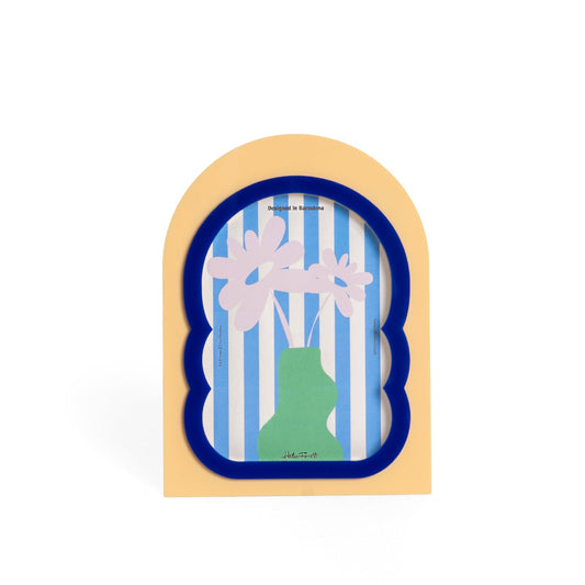 Marco geométrico para fortos 10x15 en beige y azul