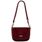Bolso cuadrado con solapa de pana rojo burdeos de la marca francesa Hindbag