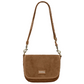Bolso cuadrado con solapa de pana marrón café con leche de la marca francesa Hindbag