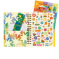 Páginas interiores de la agenda de Happimess Mis sueños me necesitan 2026 con organización diaria, pegatinas y bolsillo interior