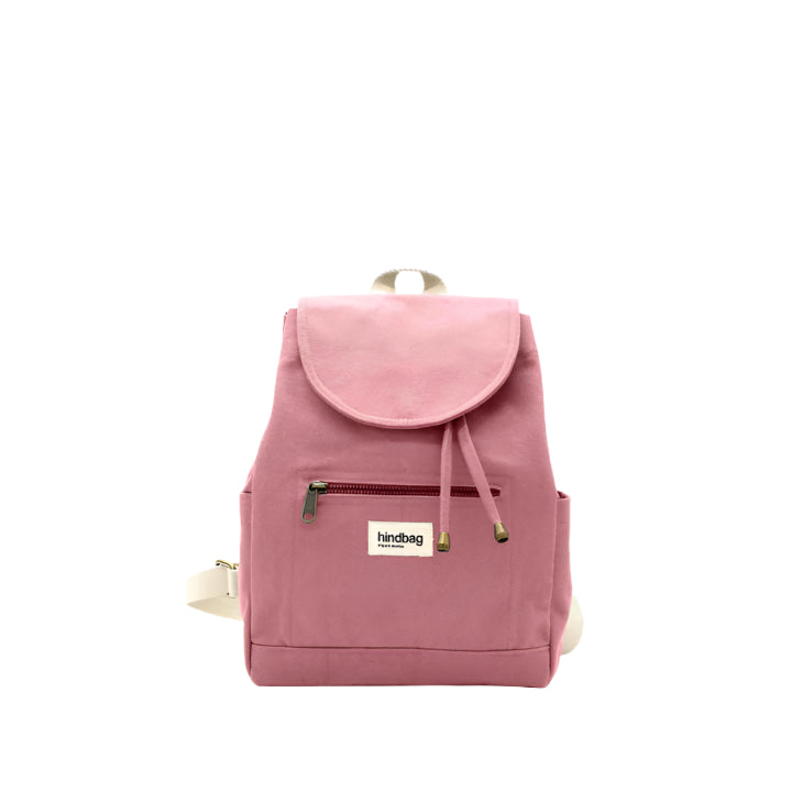 Mochila pequeña color rosa de algodón orgánico de la marca francesa Hindbag