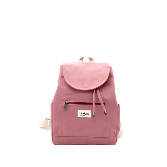Mochila pequeña color rosa de algodón orgánico de la marca francesa Hindbag