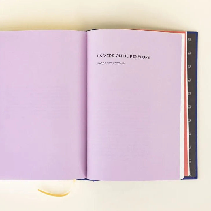Portadilla de La Versión de Penélope de Margaret Atwood en el libro de la Odisea de Homero editada por Blackie books con ilustraciones de Calpurnio
