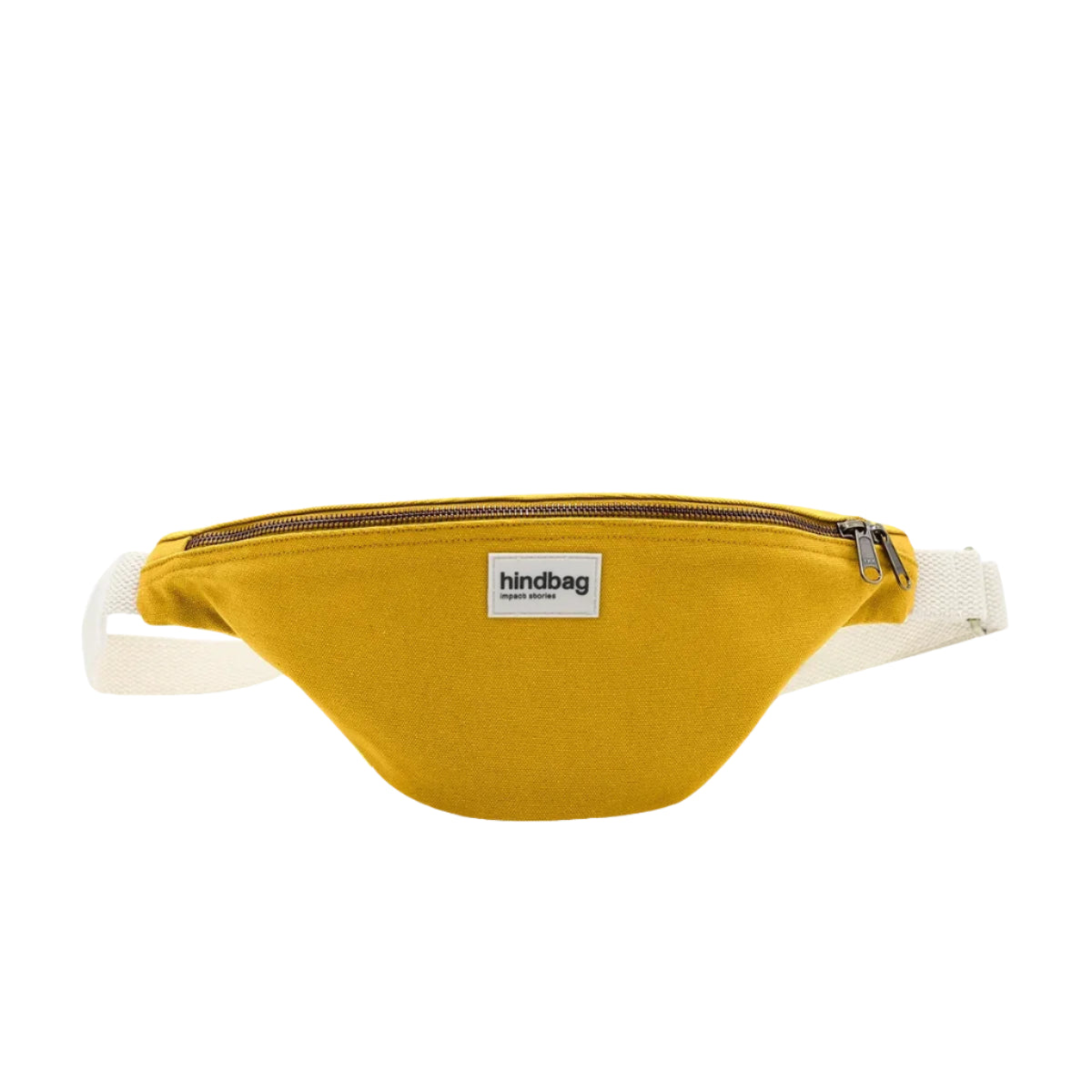 Riñonera de algodón orgánico en color amarillo azafrán de la marca francesa Hindbag