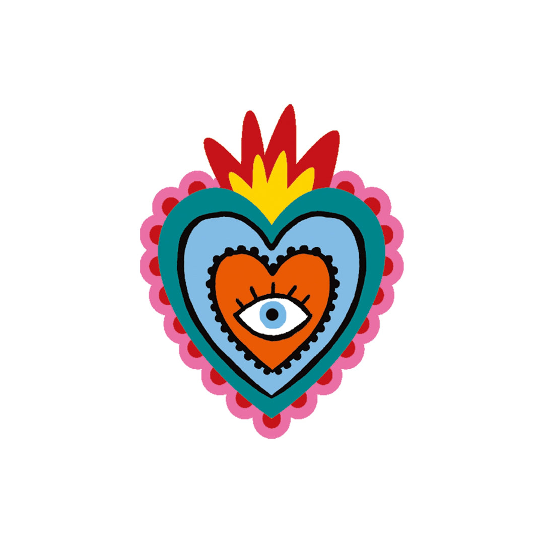 pegatina de corazón mexicano