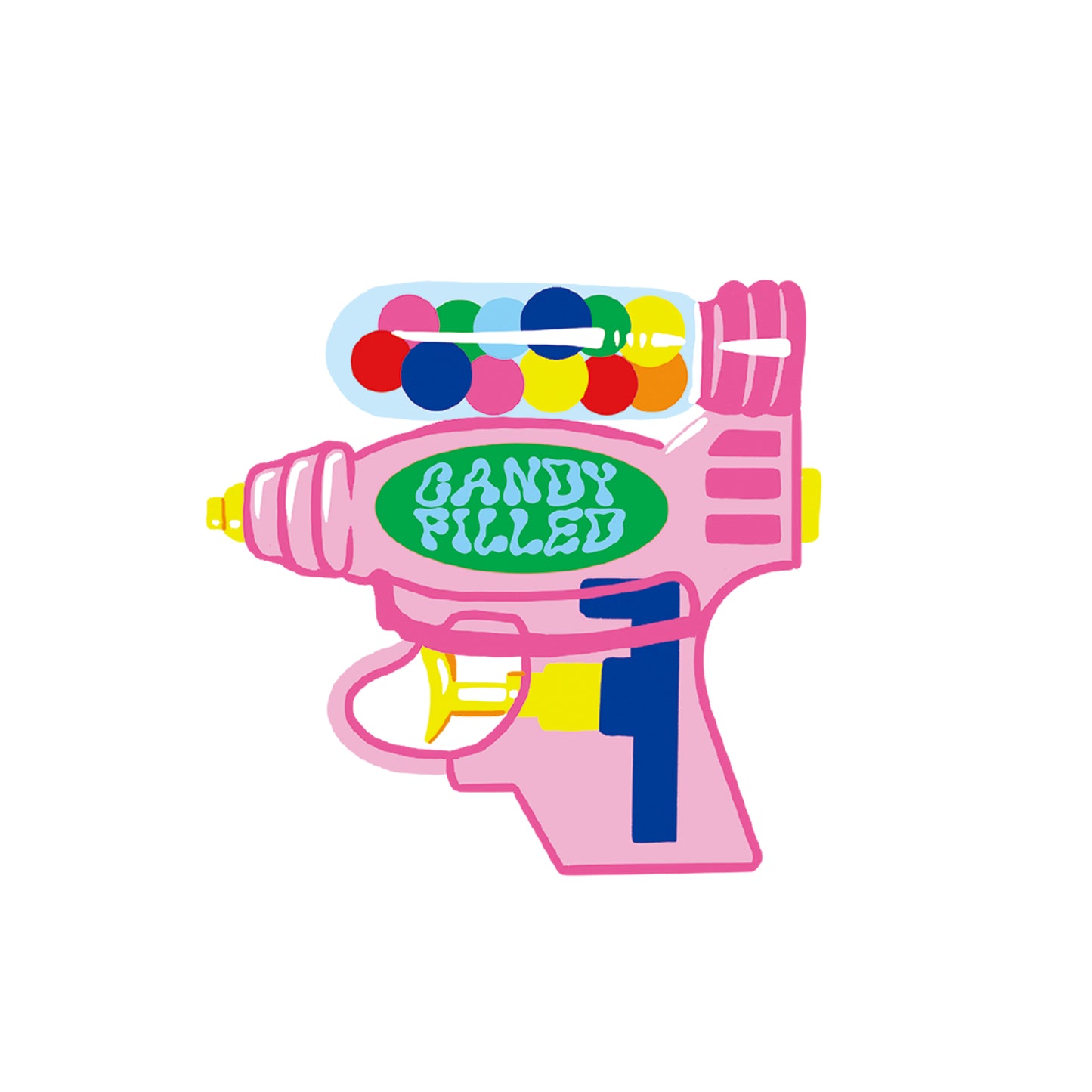 Pegatina pistola de caramelos de Laura Ortiz