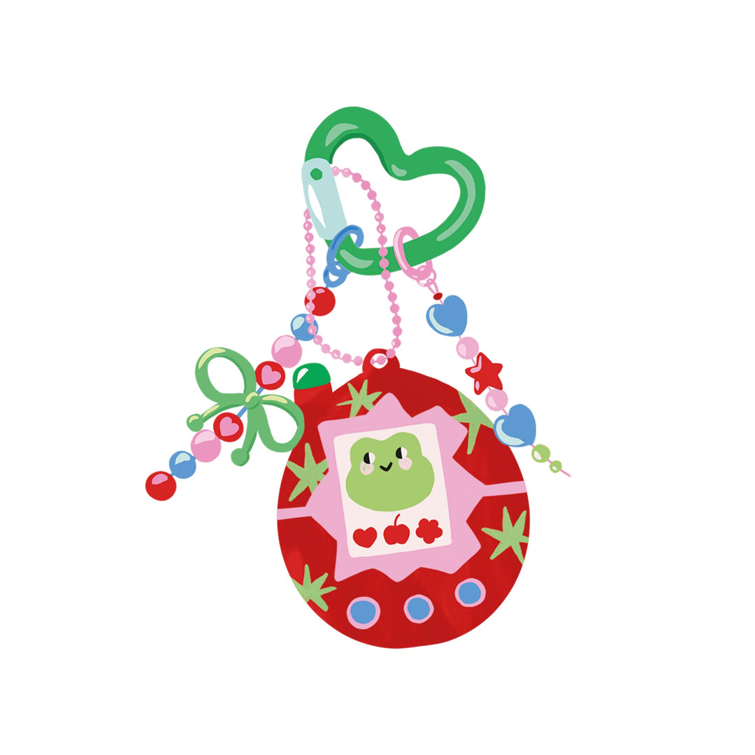 pegatina tamagochi con imagen de una rana
