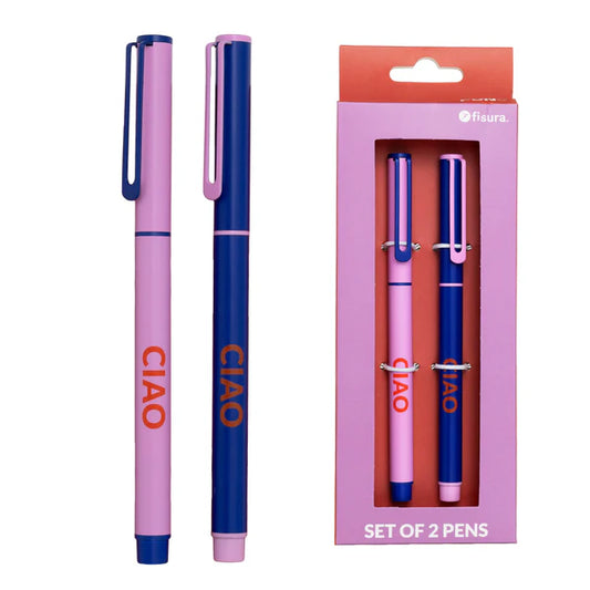 pack de dos bolis en color rosa y azul con el texto CIAO en color rojo