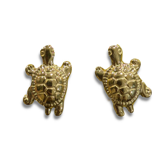 pendientes en forma de tortuga doradas