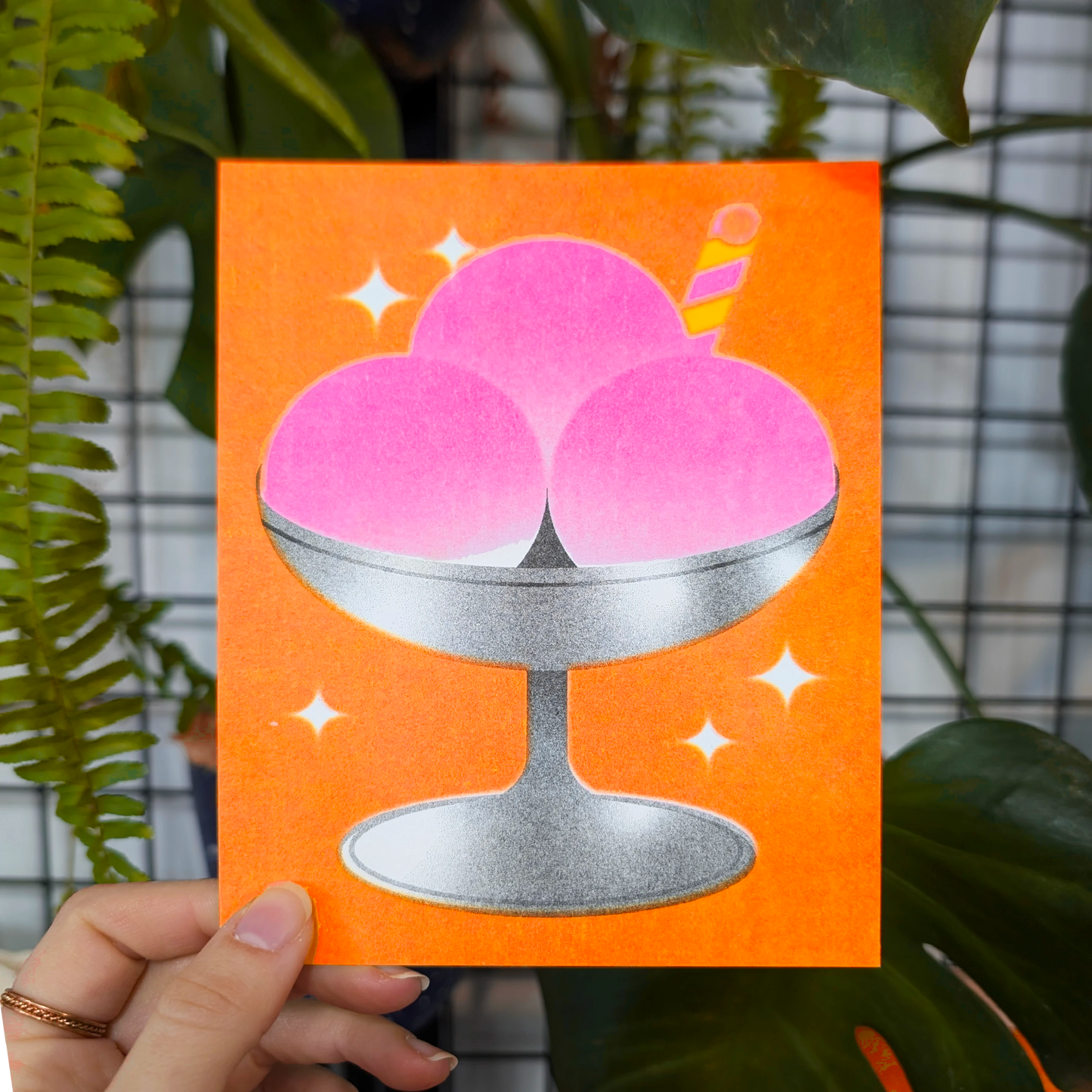 Risografía Helado de tres bolas