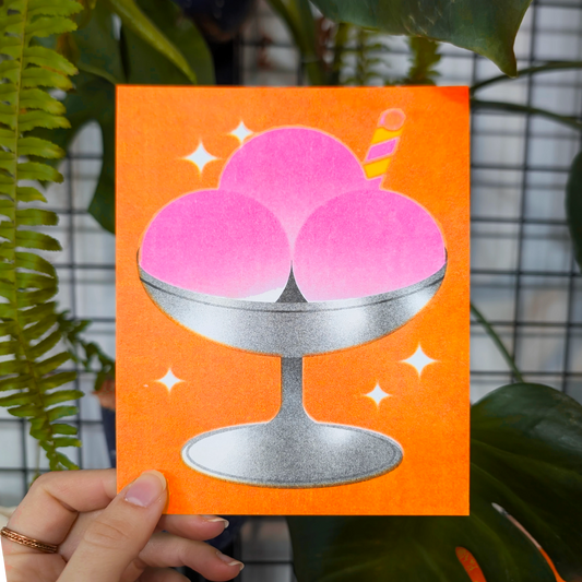 Risografía Helado de tres bolas